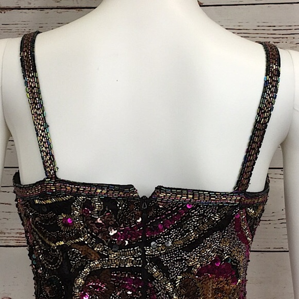 Vintage Black & Gold Lime Nite Beaded Tank Dress - Picture 10 of 13